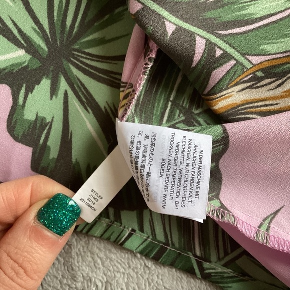 J. Crew Factory Island Floral Printed Tie Cold Shoulder Resort Top Blouse Sz 2 - Picture 11 of 13